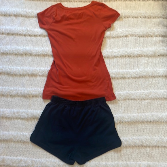Soffe shorts black cheer & tee top tangerine orange XS - Picture 4 of 16